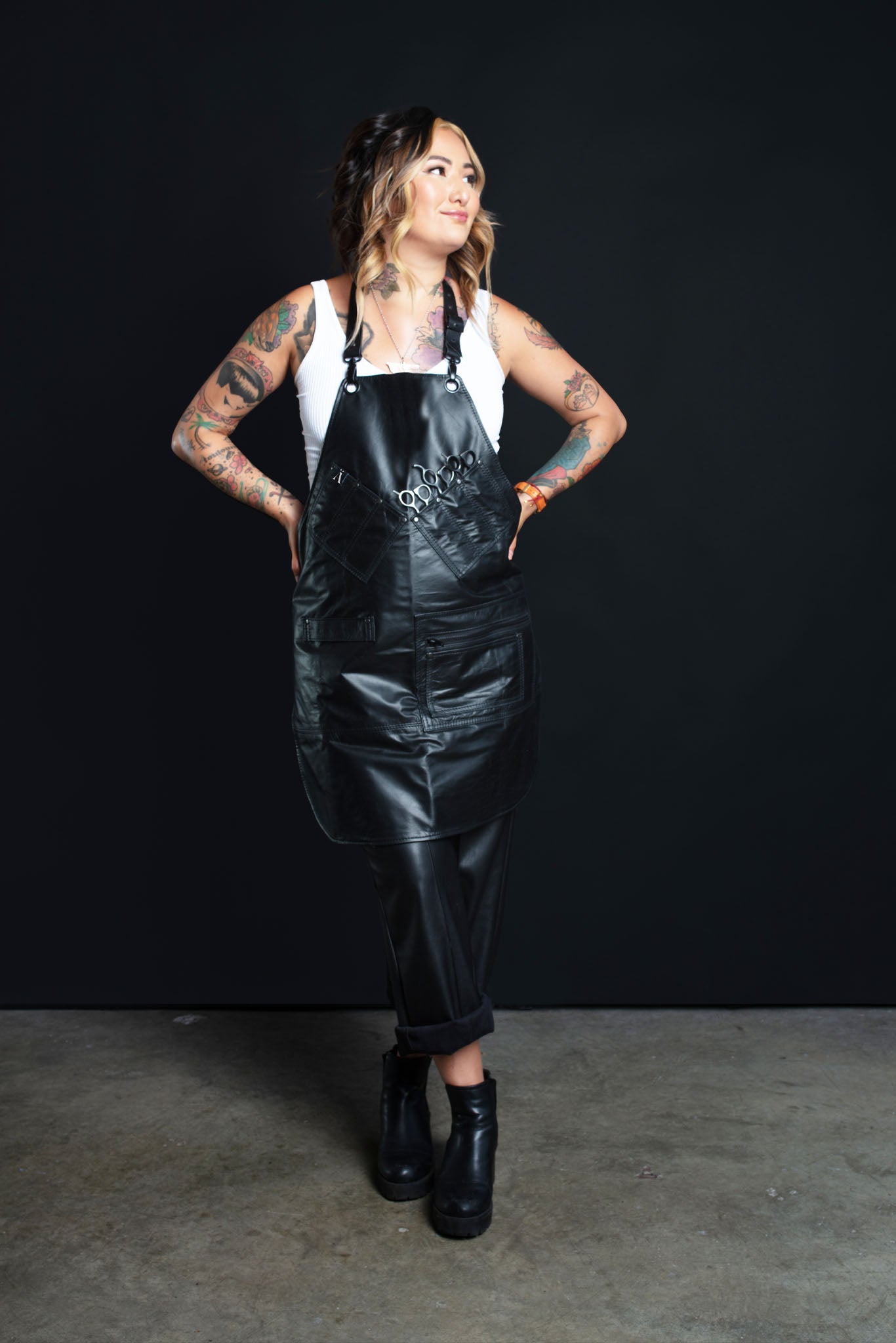 Leather Stylist Apron - Blackout Edition