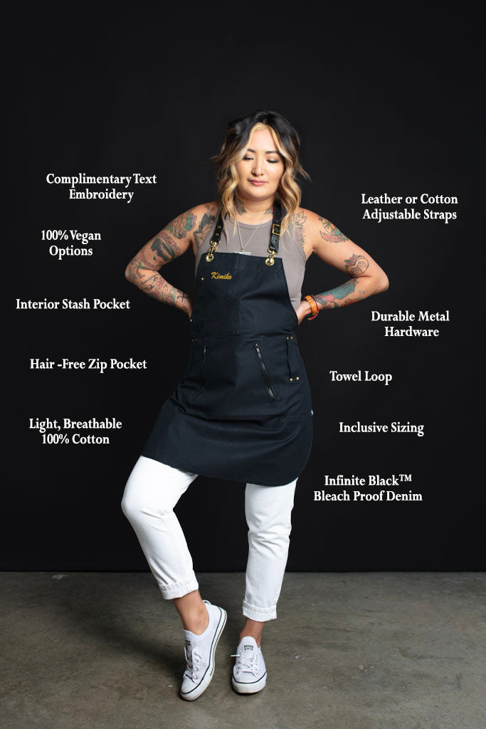 Infinite Black™ BLEACH-PROOF BLACK DENIM STYLIST APRON
