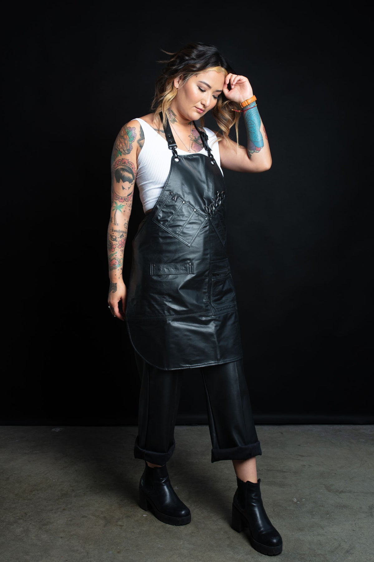 Leather Stylist Apron - Blackout Edition