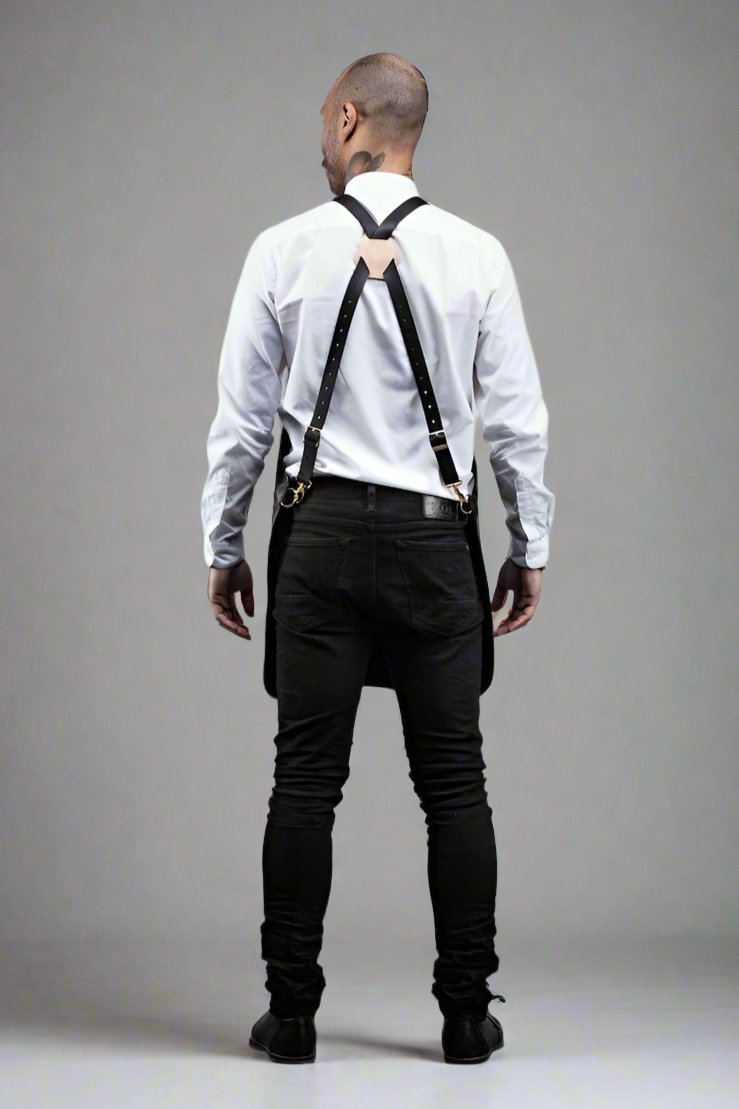all leather barber stylist apron search and rescue denim co